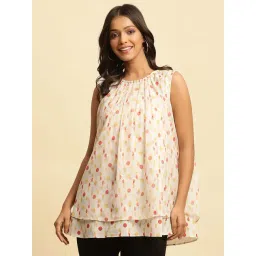 W White Printed Top-picture-35