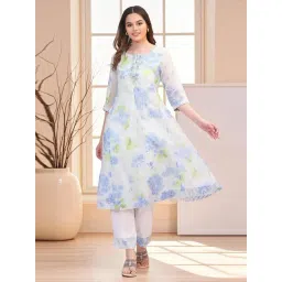 W White Regular Fit Floral Print Kurta-picture-37