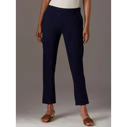 W Women Blue Slim Fit Trousers-picture-23