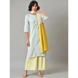 W Women Geometric Printed Kurta with Palazzos & Dupatta-picture-38