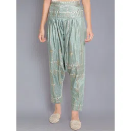 W Women Sea Green & Gold-Coloured Embellished Salwar-picture-35