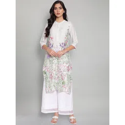 W Women White Floral Printed Kurta-picture-26