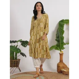 W Yellow Printed Kurtas-picture-34
