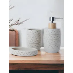 WAABI - SAABI Cream 3 Pieces Textured Bath Accessories Set-picture-39