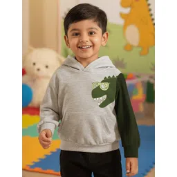 WAAMY69 Unisex Kids Printed Grey Hooded Sweatshirt-picture-16