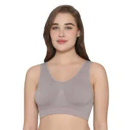 Wacoal Grey Polyamide Padded Non-Wired Solid T-Shirt Bra-image-3