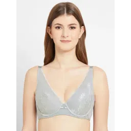 Wacoal Grey Under Wired Padded Plunge Bra-image-2