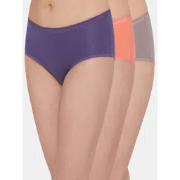 Wacoal Orange & Grey Cotton Hipster Panties - Pack Of 3-image-47