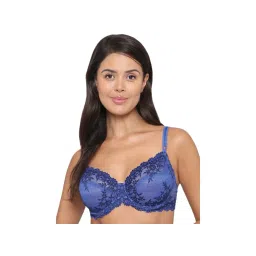 Wacoal Womens Embrace Lace Non Padded Wired Bridal Wear Fashion Bra-Blue-picture-12