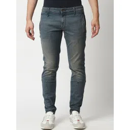 WAIMEA Men Blue Slim Fit Heavy Fade Stretchable Jeans-picture-10