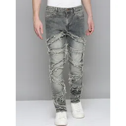 WAIMEA Men Comfort Skinny Fit Mildly Distressed Heavy Fade Stretchable Jeans-picture-52