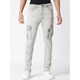 WAIMEA Men Grey Skinny Fit Heavy Fade Stretchable Jeans-picture-28