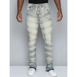 WAIMEA Men Hollywood Bootcut Mildly Distressed Heavy Fade Stretchable Jeans-picture-39