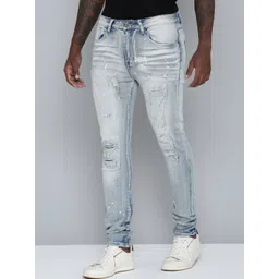 WAIMEA Men Hollywood Heavy Fade Mid-Rise Slim Fit Mildly Distressed Stretchable Jeans image 5
