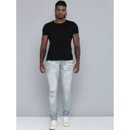 WAIMEA Men Hollywood Heavy Fade Mid-Rise Slim Fit Mildly Distressed Stretchable Jeans image 4