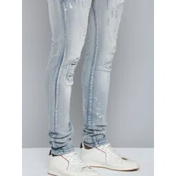 WAIMEA Men Hollywood Heavy Fade Mid-Rise Slim Fit Mildly Distressed Stretchable Jeans image 3