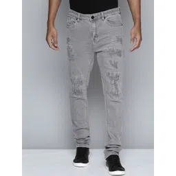 WAIMEA Men Hollywood Skinny Fit Mildly Distressed Heavy Fade Stretchable Jeans-picture-33