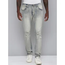 WAIMEA Men Hollywood Slim Fit Mildly Distressed Heavy Fade Stretchable Jeans-picture-17