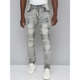 WAIMEA Men Mid-Rise Skinny Fit Highly Distressed Heavy Fade Stretchable Jeans-picture-17