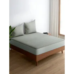 wakefit Grey Cotton Breathable Hypoallergenic Fitted Mattress Protector-picture-40