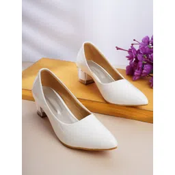 Walkfree White Block Pumps-picture-21