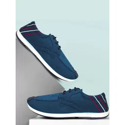 WALKLINE Unisex Blue Printed PU Sneakers-picture-23