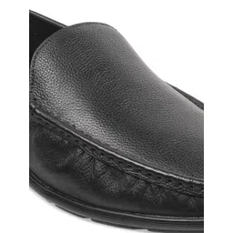WALKWAY by Metro Men Black Leather Slip-On Loafers image 3
