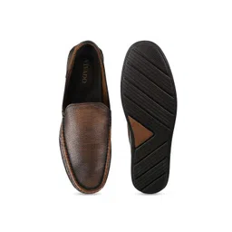 WALKWAY by Metro Men Brown Leather Loafers image 4