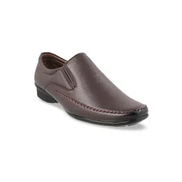 WALKWAY by Metro Men Brown Textured Formal Slip-Ons-picture-23