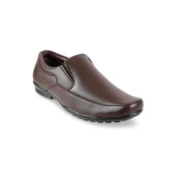 WALKWAY by Metro Men Brown Textured Formal Slip-Ons-picture-11