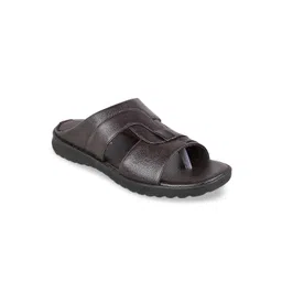 WALKWAY by Metro Men Coffee Brown Solid Sandals-picture-36