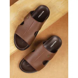 WALKWAY by Metro Men Synthetic Brown Sliders-picture-41