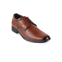 WALKWAY by Metro Men Tan Brown Solid Formal Derbys-picture-39