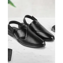 Walkway Men's Black Back Strap Sandals-picture-26