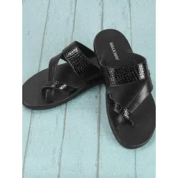 Walkway Men's Black Cross Strap Sandals-picture-45