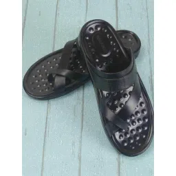 Walkway Men's Black Cross Strap Sandals-picture-21