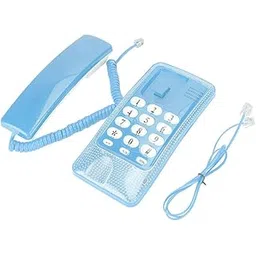 Wall Mount Landline Telephone Extension No Caller ID Home Phone for Hotel Family House(Blue)-picture-11
