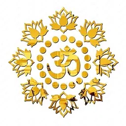 Wall1ders - Om with 10 Lotus 20 Dots Golden - Acrylic Mirror Wall sticker's for Home & Office-picture-20