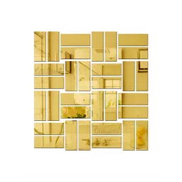 Wall1ders Gold Toned 30 Pieces Rectangle Wall Stickers For Home & Offices.-picture-24