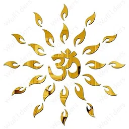 Wall1ders Om Mandala Golden Mirror Stickers for Wall, Acrylic Mirror Wall Decor Sticker, Wall Mirror Stickers, Acrylic Stickers, Wall Stickers for Hall Room, Bed Room, Kitchen-picture-21