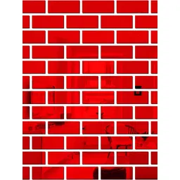 Wall1ders Red 60 Pieces Rectangle-shaped 3D Acrylic Mirror Wall Stickers-picture-23