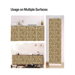 WallDaddy Brown GoldenJali Printed Waterproof Self Adhesive Wallpaper image 3