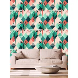 WallDaddy Green & Pink Parrot Printed Wall Paper-picture-13