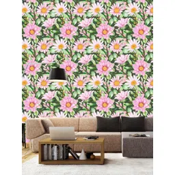 WallDaddy Green & Pink Phulwari Printed Wall Paper-picture-14