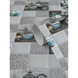 WallDaddy Grey & Blue 3D Printed Self Adhesive Wallpaper-picture-12