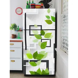 WallDaddy White & Green Box & Leaves Printed Refrigerator Sticker-picture-11