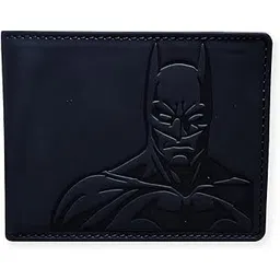 wallet street Men’s Black Leather Bi-Fold Wallet with Embossed Superhero Pattern | Stylish Card & Cash Holder | Premium Gift Box for Gifting-picture-49