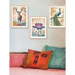 WALLLANE 3 Piece Framed Birds and Animals Theme Home Decor Wall Art-picture-25