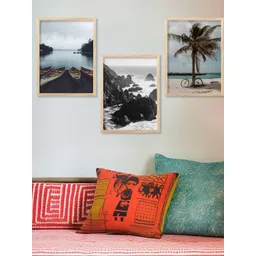 WALLLANE 3 Piece Wooden Nature Themed Wall Art-picture-42