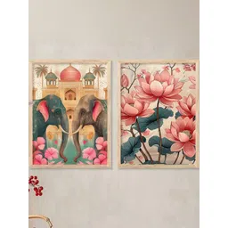 WALLLANE Brown 2 Piece Wood Abstract Wall Paintings-picture-34